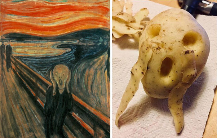 "The Scream" By Edvard Munch. Right: A Recreation By Jean-Luc Walraff "The Scream" By Edvard Munch. Right: A Recreation By Jean-Luc Walraff
