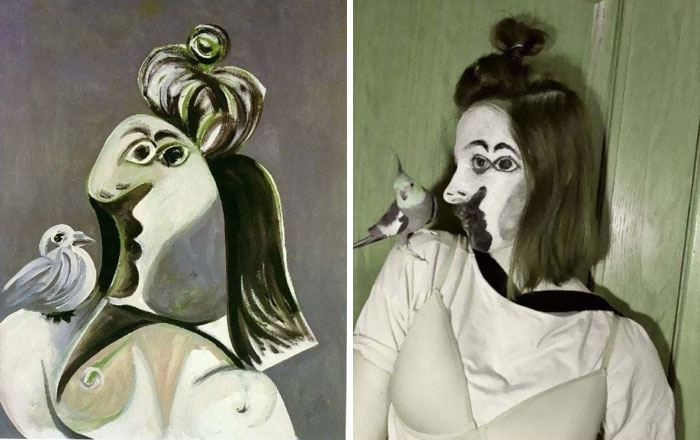 Recreation Of Pablo Picasso's Painting "A Women With A Bird" Recreation Of Pablo Picasso