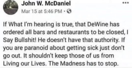 John McDaniel, el hombre que se burló de la cuarentena por ...