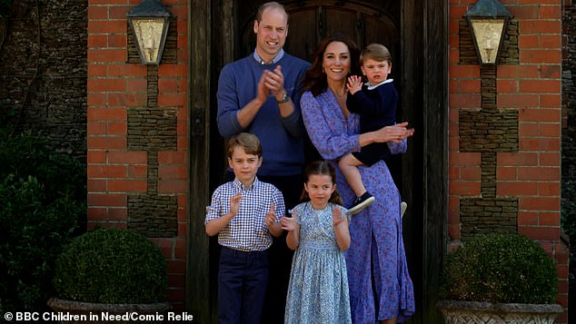 On April 23, Prince William, Kate Middleton, Prince George, six, Princes Charlotte, four and Prince Louis, two, clapped for the NHS as part of the BBC Children In Need and Comic Relief 