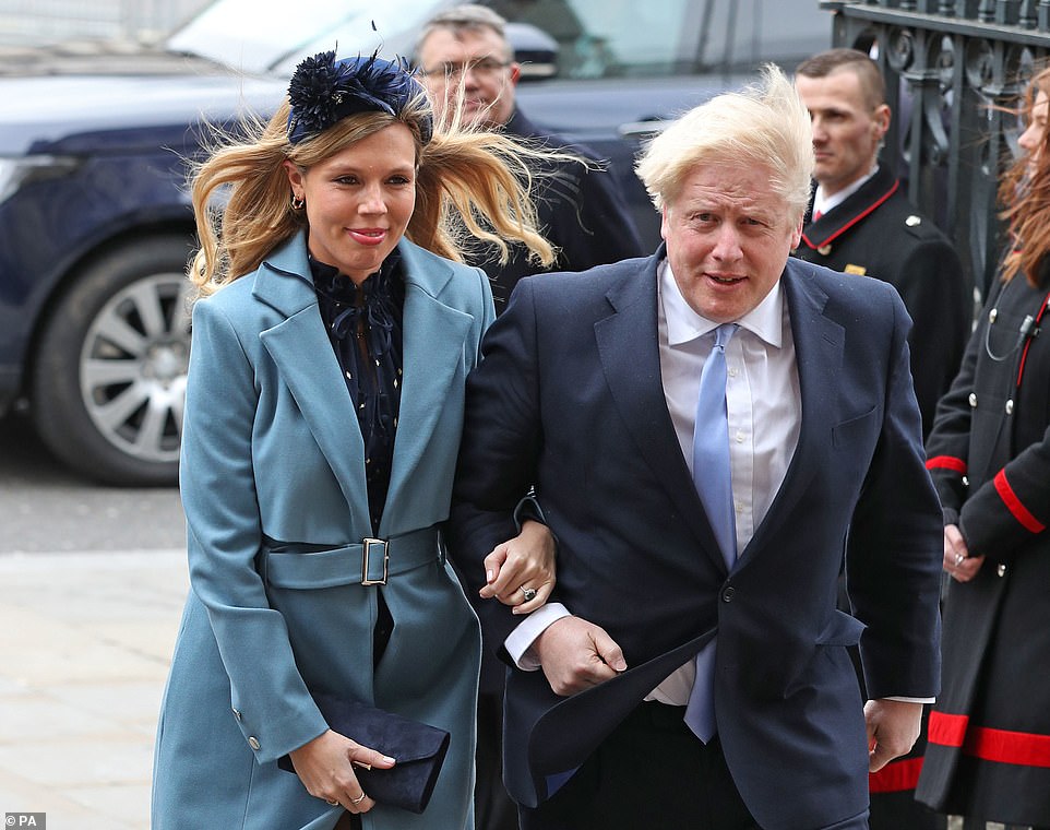 Prime Minister Boris Johnson and his partner Carrie Symonds, pictured together on March 9, have today had their first child - a son born in a London NHS hospital