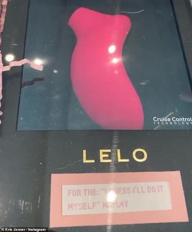 Solo flight: Khloé topped the gift basket off with an arching pink object that Kris quickly realized was a sex toy 
