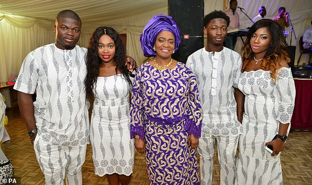 Eyitolami Olaolorun (centre) with her children (left to right) Olajide, 33, Oluwadamilola, 27, Oladimeji, 29, and Oyinkansola Honey Iloba, 32. Eyitolami Olaolorun, a paediatric nurse from London, died after contracting Covid-19