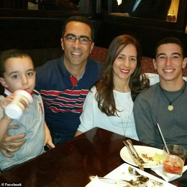 Aldo Ripley pictured with his wife Patricia and two sons, including Alejandro, left