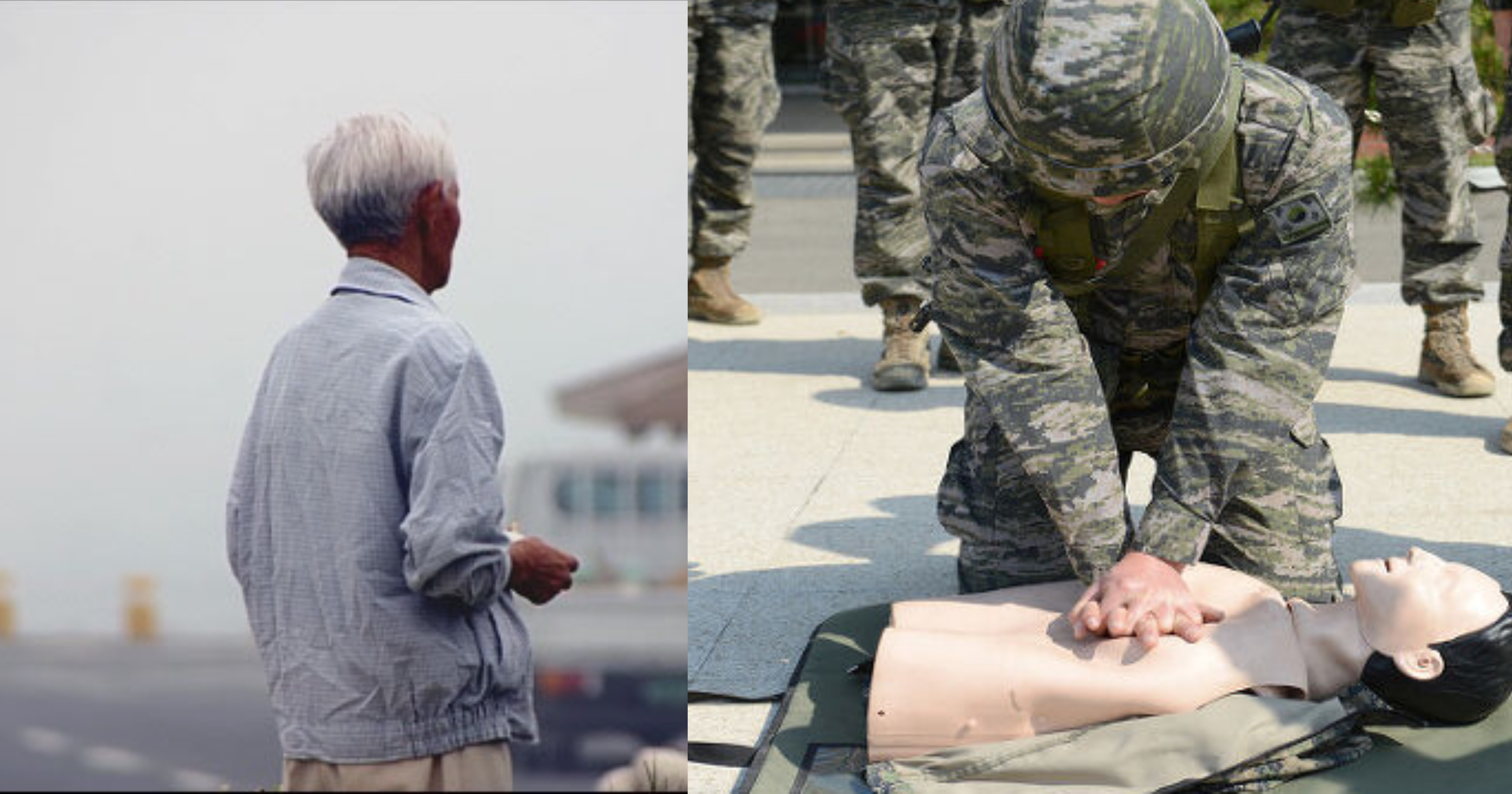 eab5b0eb8b98 ec8db8eb84a4ec9dbc.jpg - 휴가 나왔다가 복귀 길에 쓰러진 '할아버지' 발견해 군대에서 배운 '구급법'으로 살린 군인