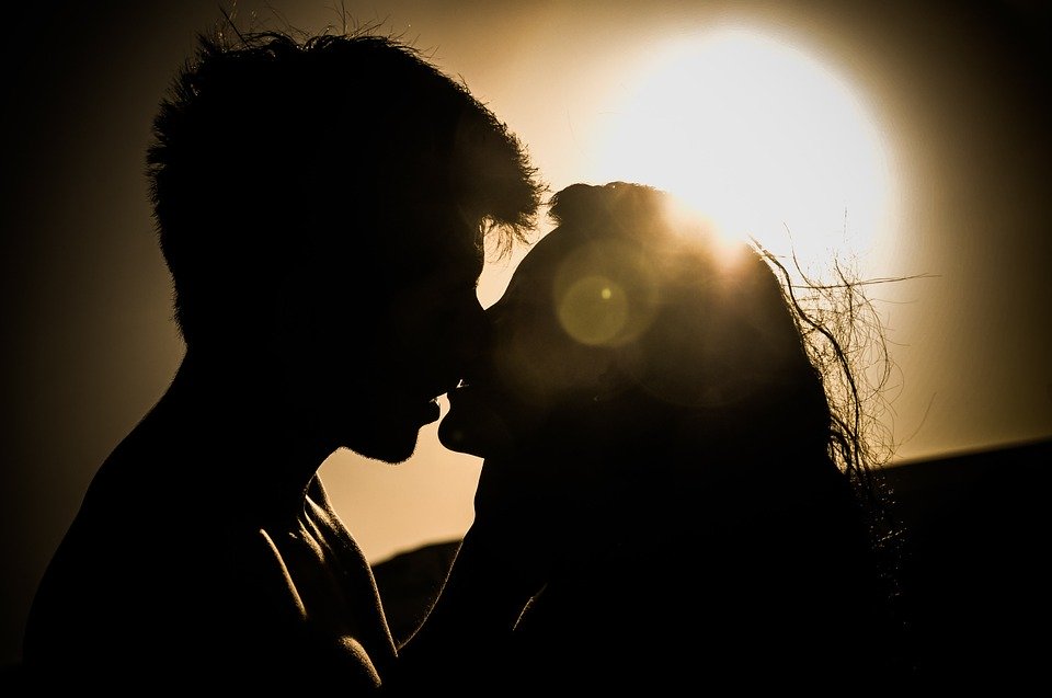 Sunset, Kiss, Couple, Love, Romance, Romantic