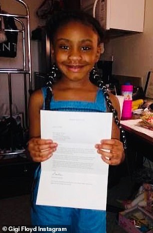 Proud: Gianna also posted images of the certificate Streisand sent