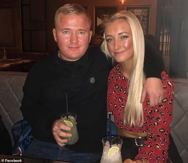 Mr Hepple with his partner, Megan Rambadt, who tweeted that her town was 