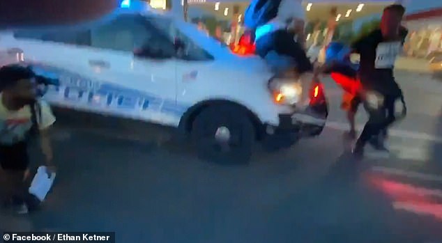 Witnesses said the car hit ten to 12 protesters as it surged forward causing multiple injuries