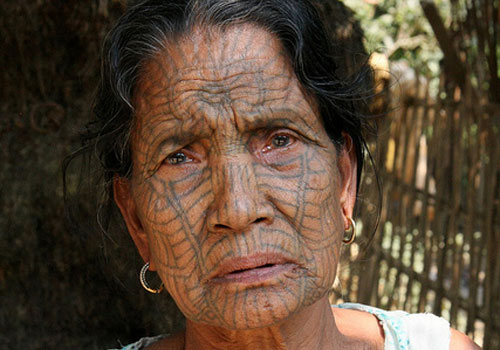 tattooed face woman