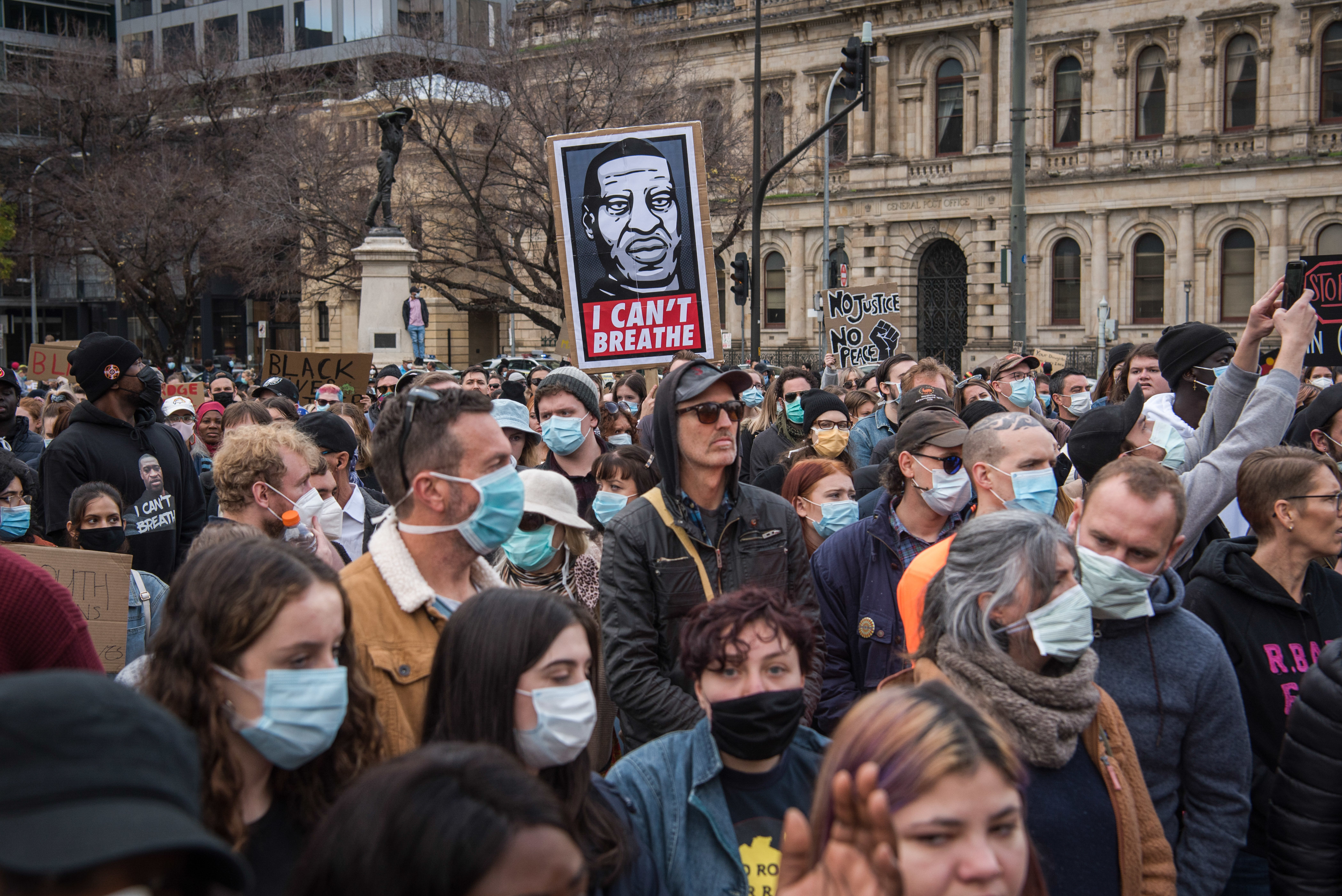 Black Lives Matter rally in Adelaide, Australia - 06 Jun 2020