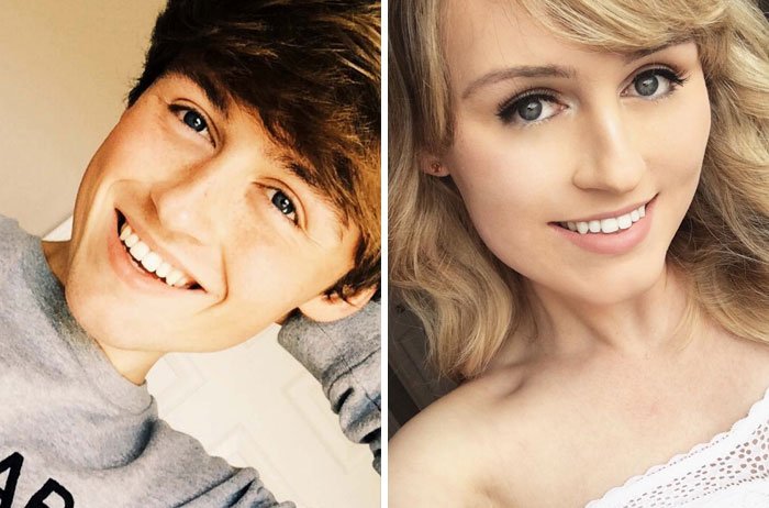 Personas mostrando la increíble transición antes y después de su cambio de sexo