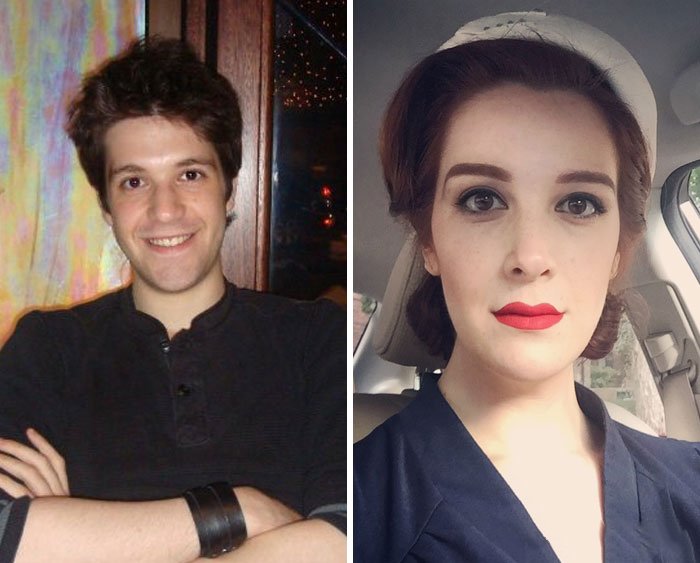 Personas mostrando la increíble transición antes y después de su cambio de sexo