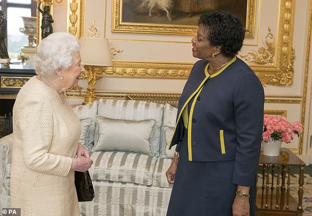 The Queen pictured with Governor-General of Barbados Dame Sandra Mason at Windsor Castle in 2018