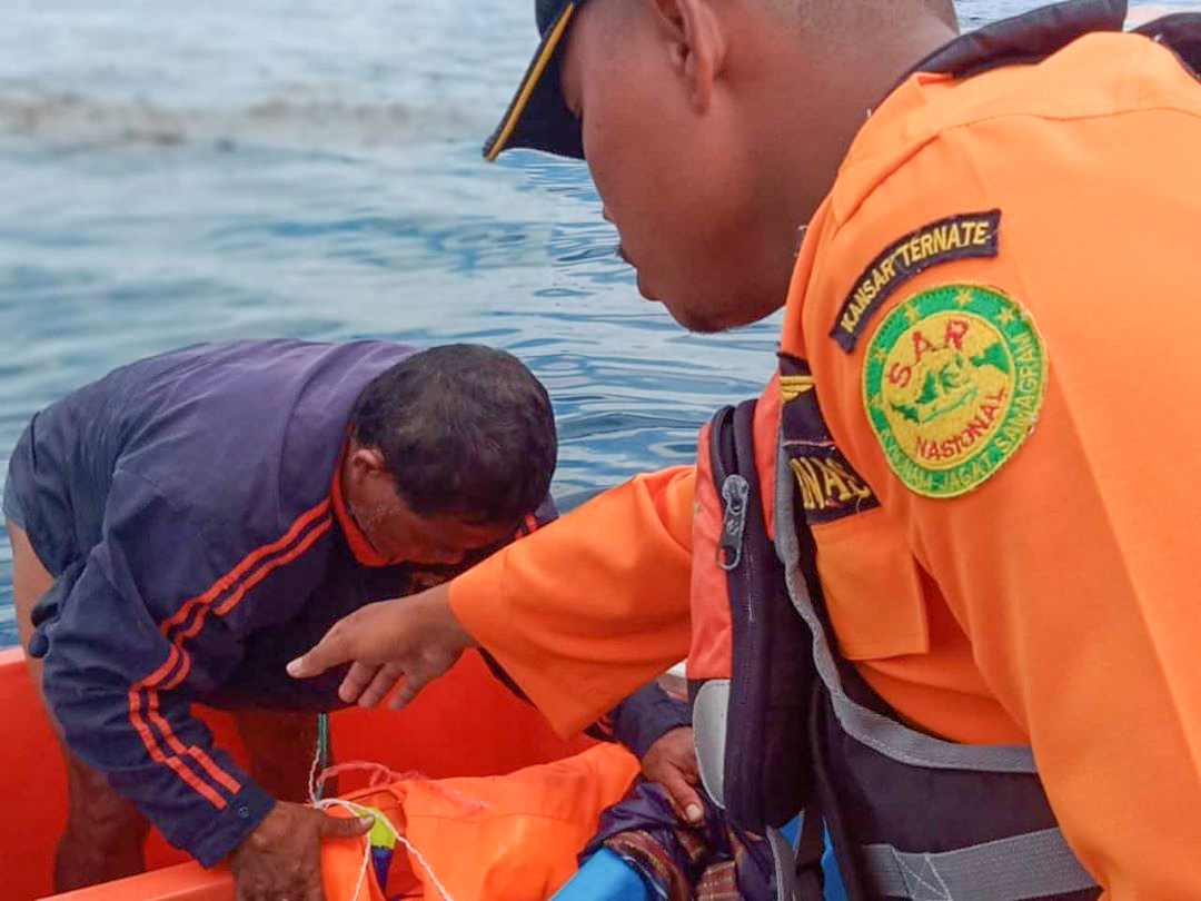 Rescue teams brought the 46-year-old to hospital after he was found at sea