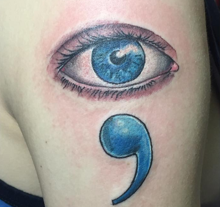 semicolon tattoo meaning 