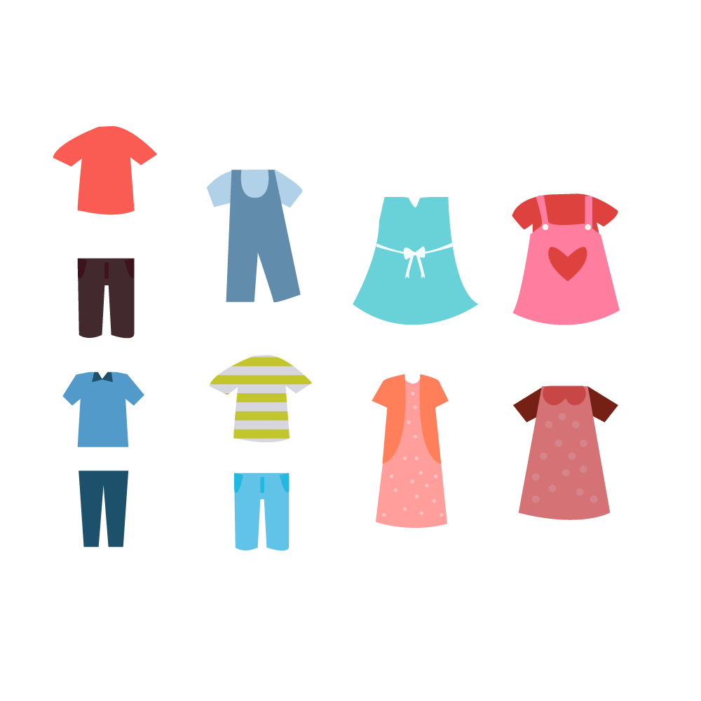옷 일러스트 PNG, AI 무료 다운로드 (2020년) - 리틀딥