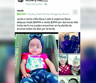 Vende a su hija