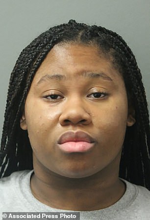 Jayla Hill, 18, one of two sisters accused of stabbing a West Side Chicago store security guard 27 times. They were ordered held without bond on Tuesday, October 27