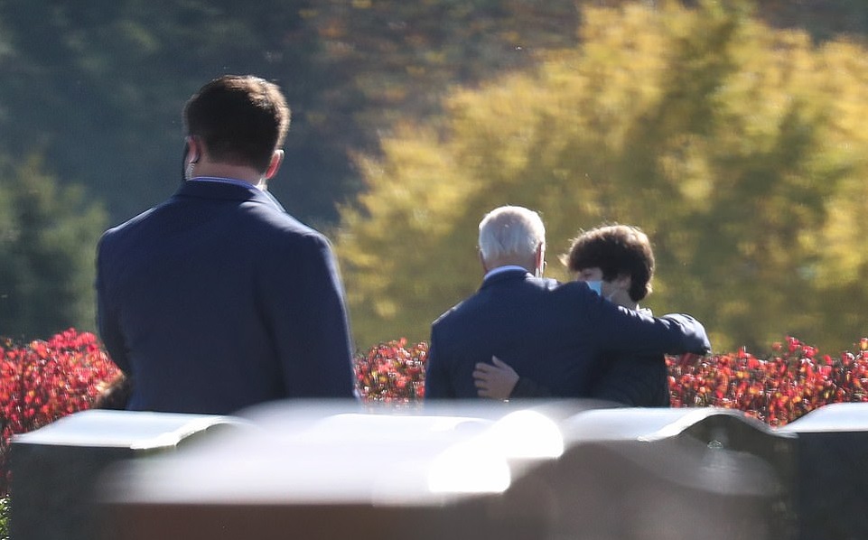 Joe Biden Seen Hugging His Grandson Hunter As They Visit ...