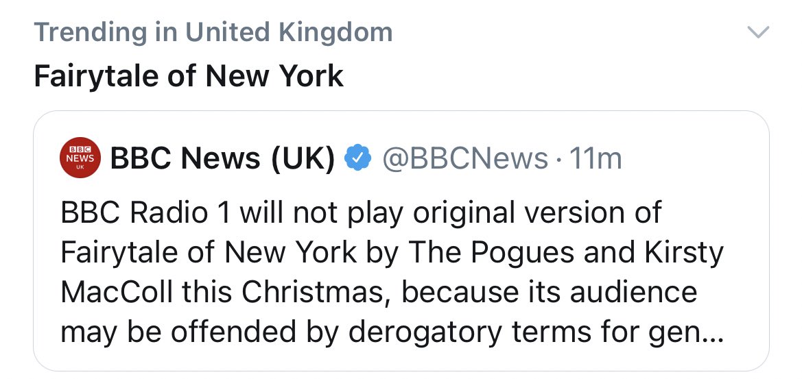 Scott Bryan on Twitter: "BBC Radio 1 is tweaking the lyrics to The Pogue