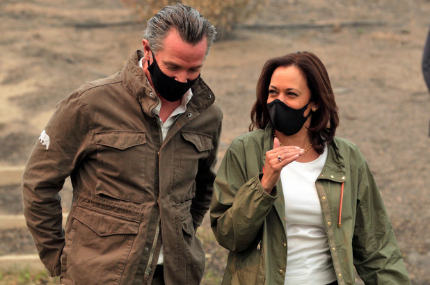 Gavin Newsom and Kamala Harris