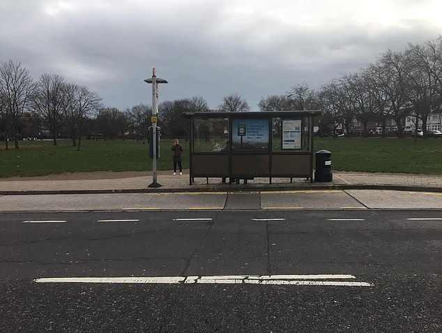 The attack happened in July at this bus stop (pictured today) in Wanstead, east London