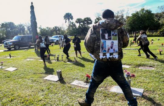 Mother of slain Florida teen shot during his burial service