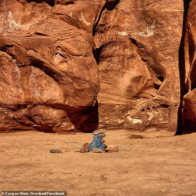 The three-sided structure was removed (pictured) by 