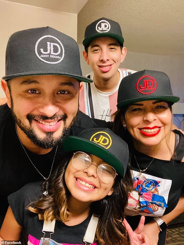 Demara is survived by his wife and their two children (pictured together)