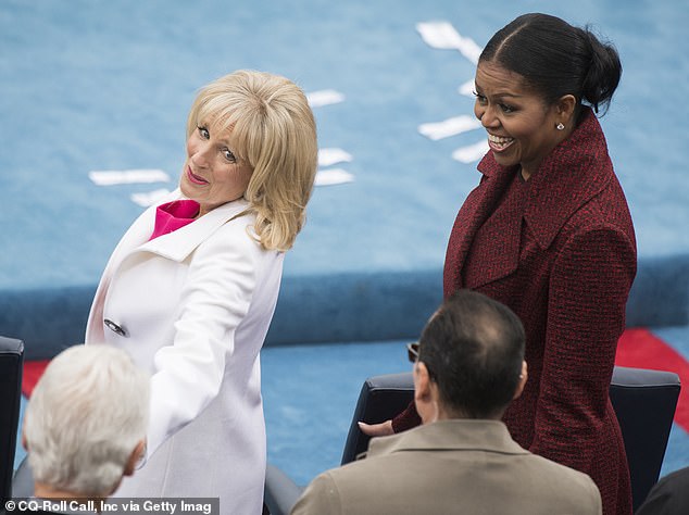 Close: Obama and Biden, pictured in January 2017, formed a close friendship during Barack Obama