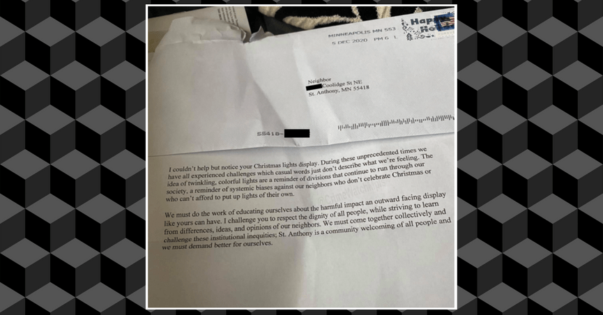 Anonymous Letter Dubs Neighbor's Christmas Lights As 'Harmful ...