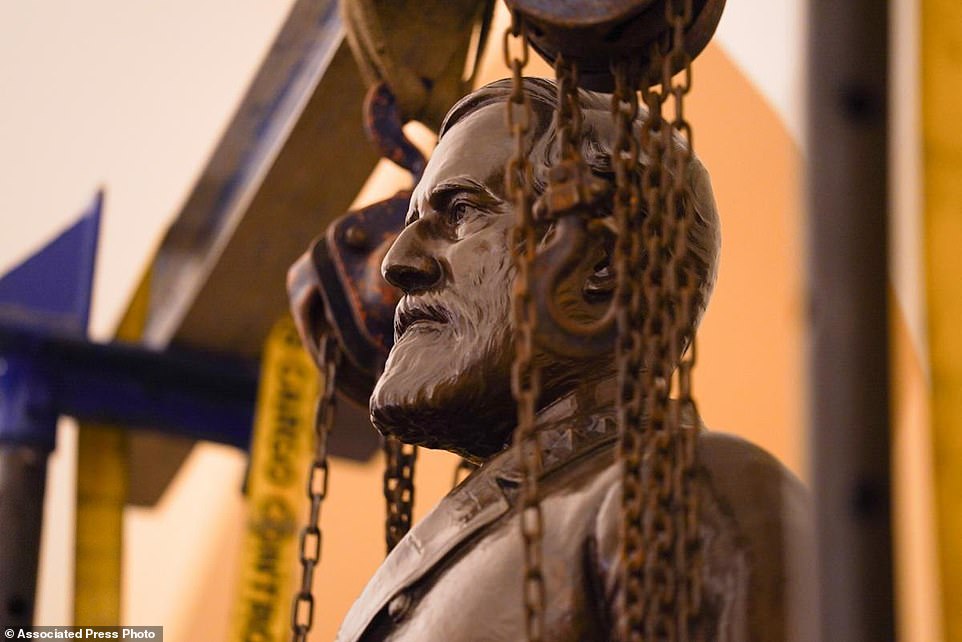 The statue of Confederate Gen. Robert E. Lee was removed from the National Statuary Hall Collection in Washington, D.C.