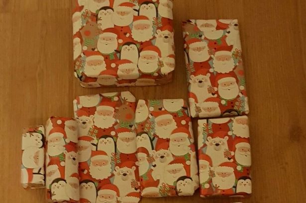A number of wrapped Christmas presents being sold on eBay