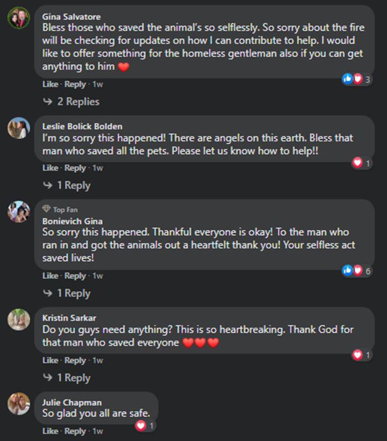 Homeless man rescues animals trapped in burning shelter, wins praise online | Trending News,The Indian Express