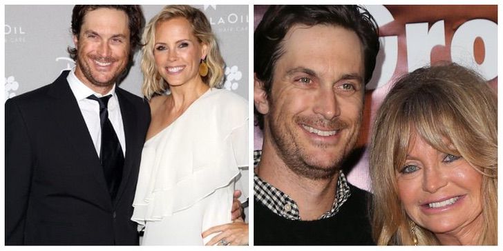 Oliver Hudson con Erinn Bartlett y su madre Goldie Hawn.