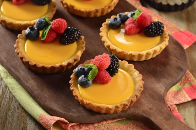 Tartas con Flan de Vainilla y Frutos del Bosque