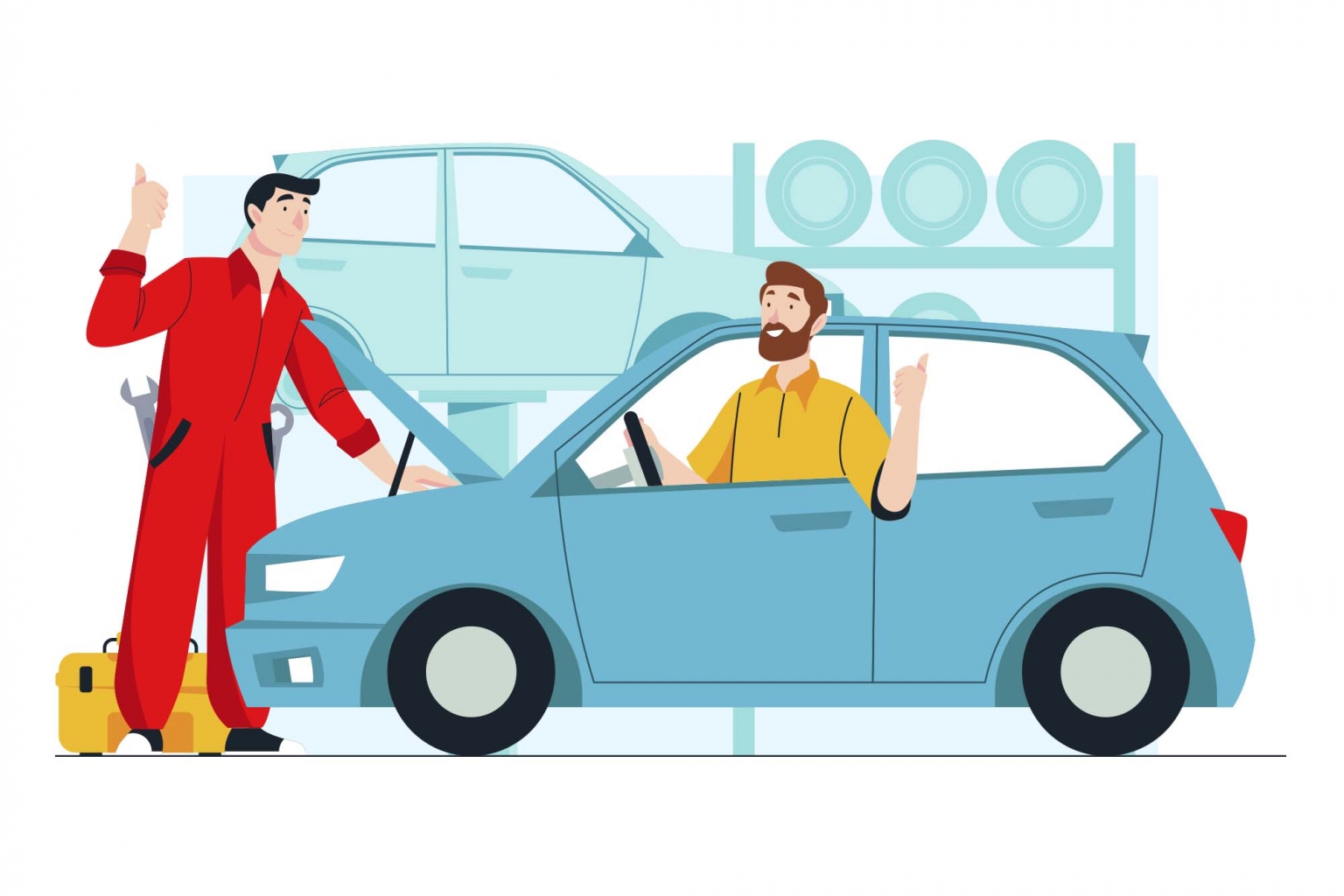 무료 일러스트 :: 차 정비 일러스트 이미지