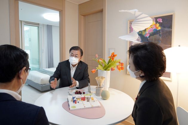 문재인 대통령 공공임대주택 방문에 