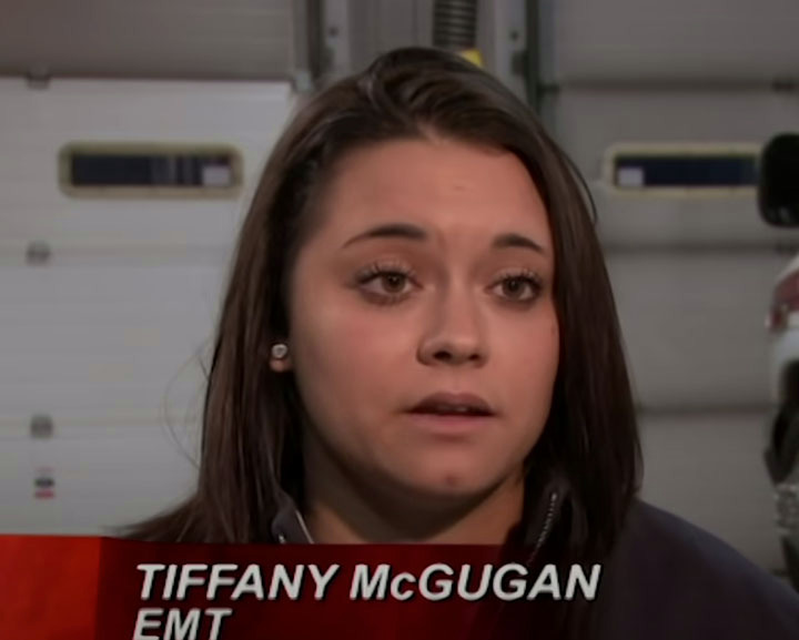 The paramedics initially thought Christina was suffering from a prolapsed uterus