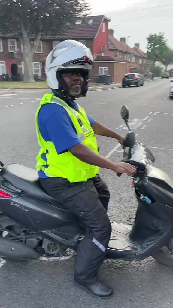 The parking warden was filmed outside the residents