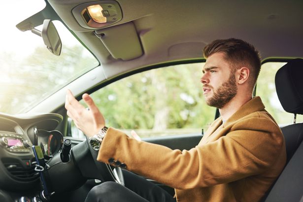 Angry driver stock image