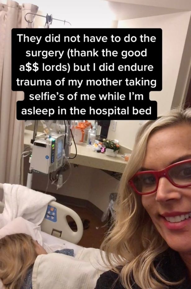 Luckily Sam recovered while staying in the ICU and her mum took a picture when she was in the hospital
