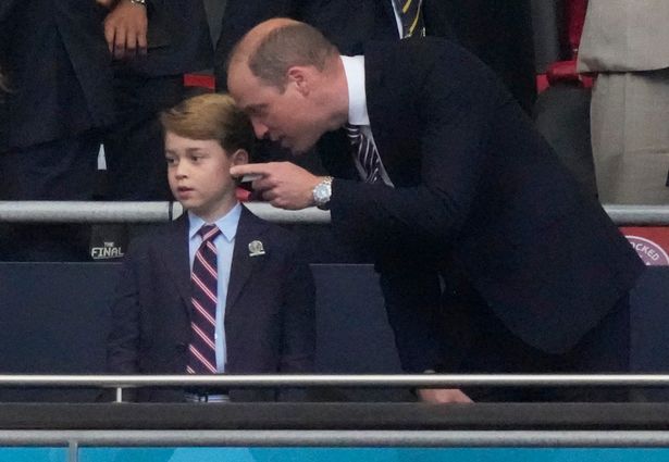 Prince William and Prince George in the royal box at Wembley for the Euro 2020 final between England and Italy