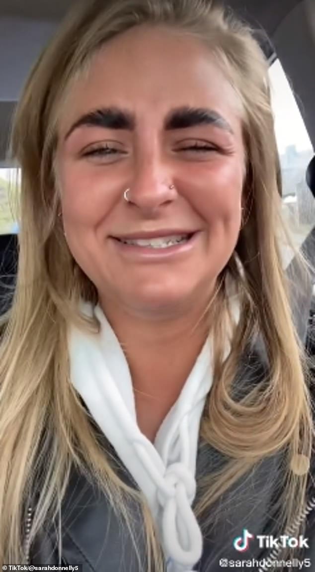 Sarah Donnelly, from Manchester, was left in hysterics after a botched eyebrow lamination resulted in her looking like Mr Bean