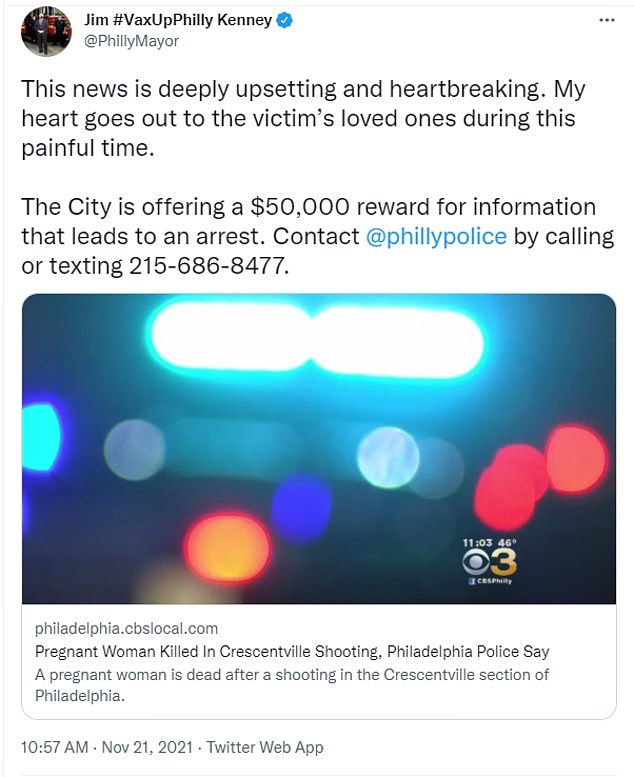 Mayor Jim Kenney announced a ,000 reward for any information leading to an arrest