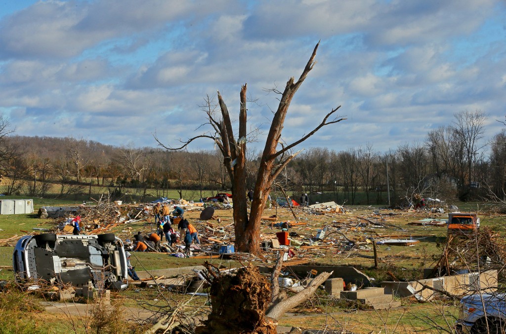 Tornado damage.
