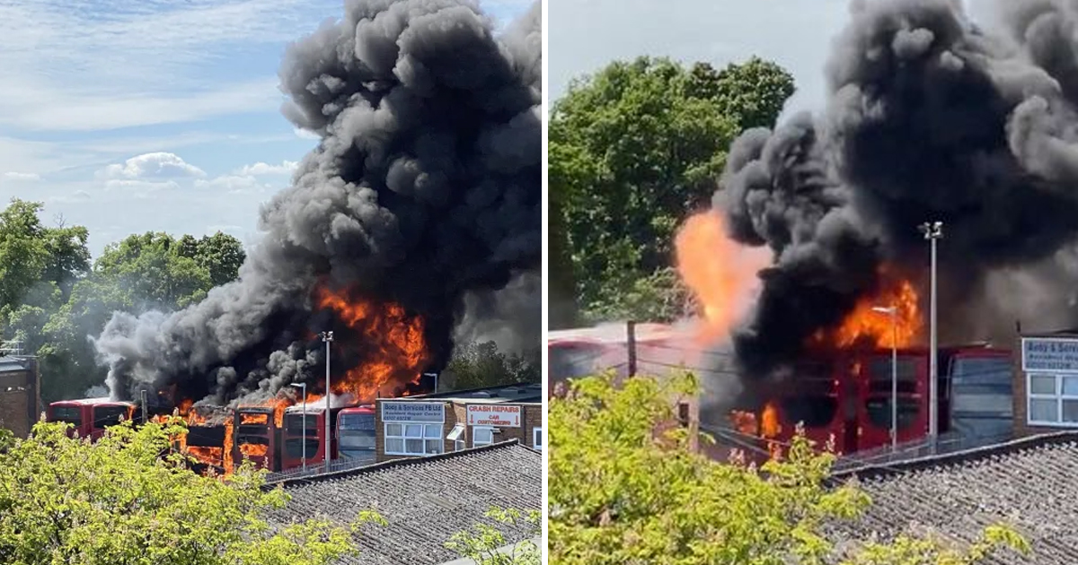 d59.jpg - BREAKING: Giant Explosion Heard As Bus Erupts In Flames Setting Garage With Cars On FIRE