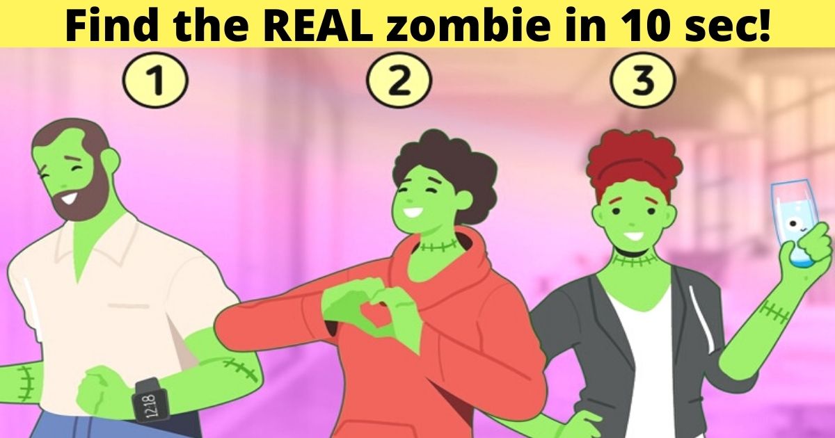 find the real zombie in 10 sec.jpg - How Quickly Can You Spot The REAL Zombie In This Picture?