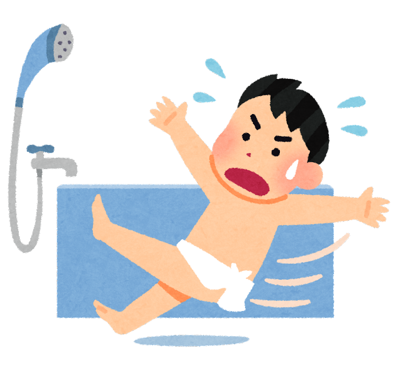 お風呂場での転倒のイラスト | かわいいフリー素材集 いらすとや